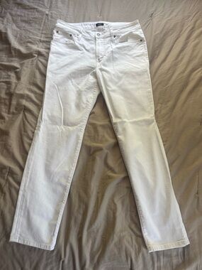 Men's White Slim Straight-Leg Jeans 33x30